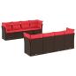 Preview: 9-tlg. Garten-Sofagarnitur mit Kissen Braun Poly Rattan