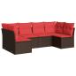 Preview: 6-tlg. Garten-Sofagarnitur mit Kissen Braun Poly Rattan
