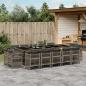 Preview: ARDEBO.de - 15-tlg. Garten-Essgruppe mit Kissen Grau Poly Rattan
