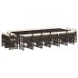 Preview: 17-tlg. Garten-Essgruppe mit Kissen Braun Poly Rattan