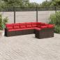 Preview: ARDEBO.de - 9-tlg. Garten-Sofagarnitur mit Kissen Braun Poly Rattan
