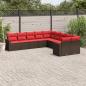 Preview: ARDEBO.de - 10-tlg. Garten-Sofagarnitur mit Kissen Braun Poly Rattan