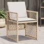 Preview: ARDEBO.de - Gartenstühle mit Kissen 4 Stk. Beige Poly Rattan