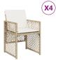 Preview: Gartenstühle mit Kissen 4 Stk. Beige Poly Rattan