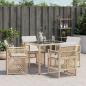 Preview: Gartenstühle mit Kissen 4 Stk. Beige Poly Rattan