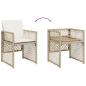Preview: Gartenstühle mit Kissen 4 Stk. Beige Poly Rattan