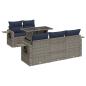 Preview: 6-tlg. Garten-Sofagarnitur mit Kissen Schwarz Poly Rattan