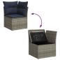 Preview: 7-tlg. Garten-Sofagarnitur mit Kissen Schwarz Poly Rattan