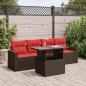 Preview: ARDEBO.de - 5-tlg. Garten-Sofagarnitur mit Kissen Braun Poly Rattan Akazie