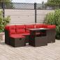 Preview: ARDEBO.de - 7-tlg. Garten-Sofagarnitur mit Kissen Braun Poly Rattan Akazie