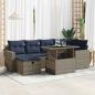Preview: ARDEBO.de - 7-tlg. Garten-Sofagarnitur mit Kissen Braun Poly Rattan Akazie