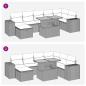 Preview: 8-tlg. Garten-Sofagarnitur mit Kissen Braun Poly Rattan Akazie