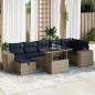 Preview: ARDEBO.de - 8-tlg. Garten-Sofagarnitur mit Kissen Braun Poly Rattan Akazie