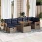 Preview: ARDEBO.de - 8-tlg. Garten-Sofagarnitur mit Kissen Braun Poly Rattan Akazie