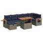 Preview: 8-tlg. Garten-Sofagarnitur mit Kissen Braun Poly Rattan Akazie