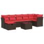 Preview: 8-tlg. Garten-Sofagarnitur mit Kissen Braun Poly Rattan