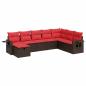 Preview: 8-tlg. Garten-Sofagarnitur mit Kissen Braun Poly Rattan