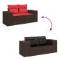 Preview: 6-tlg. Garten-Sofagarnitur mit Kissen Braun Poly Rattan