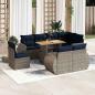 Preview: ARDEBO.de - 9-tlg. Garten-Sofagarnitur mit Kissen Grau Poly Rattan