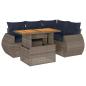 Preview: 5-tlg. Garten-Sofagarnitur mit Kissen Grau Poly Rattan