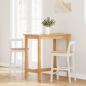 Preview: Barhocker 2 Stk. Weiß Massivholz Gummibaum
