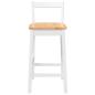 Preview: Barhocker 2 Stk. Weiß Massivholz Gummibaum