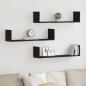 Preview: ARDEBO.de - Wandregale 3 Stk. Schwarz Eichen-Optik 80x18x18cm Holzwerkstoff