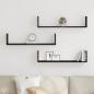 Preview: Wandregale 3 Stk. Schwarz Eichen-Optik 80x18x18cm Holzwerkstoff