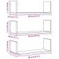 Preview: Wandregale 3 Stk. Schwarz Eichen-Optik 80x18x18cm Holzwerkstoff