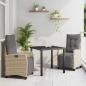 Preview: ARDEBO.de - 3-teiliges Garten-Essset Beige Poly Rattan