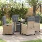 Preview: ARDEBO.de - 5-teiliges Garten-Esszimmer-Set Beige Poly Rattan