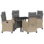 Preview: 5-teiliges Garten-Esszimmer-Set Beige Poly Rattan