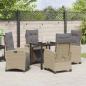 Preview: 5-teiliges Garten-Esszimmer-Set Beige Poly Rattan