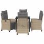 Preview: 5-teiliges Garten-Esszimmer-Set Beige Poly Rattan