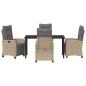 Preview: Garten Essgruppe mit Kissen 5 pcs Beige Poly-Rattan