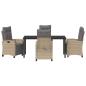 Preview: 5-teiliges Garten-Ess-Set Beige Poly Rattan