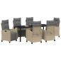 Preview: 7-teiliges Garten-Esszimmer Set Beige Poly Rattan