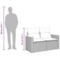 Preview: Gartensofa 2-Sitzer mit Kissen Grau Poly Rattan