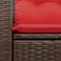 Preview: Gartensofa mit Kissen 2-Sitzer Braun Poly Rattan
