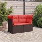 Preview: ARDEBO.de - Gartensofa mit Kissen 2-Sitzer Braun Poly Rattan