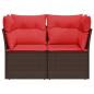 Preview: Gartensofa mit Kissen 2-Sitzer Braun Poly Rattan