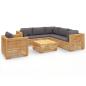 Preview: 7-tlg. Garten-Lounge-Set mit Kissen Massivholz Teak