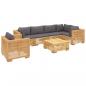 Preview: 7-tlg. Garten-Lounge-Set mit Kissen Massivholz Teak
