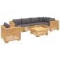 Preview: 7-tlg. Garten-Lounge-Set mit Kissen Massivholz Teak