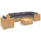 Preview: 7-tlg. Garten-Lounge-Set mit Kissen Massivholz Teak