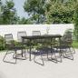 Preview: ARDEBO.de - 7-tlg. Garten-Essgruppe Schwarz PVC-Rattan
