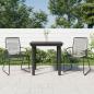 Preview: ARDEBO.de - 3-tlg. Garten-Essgruppe Schwarz PVC Rattan