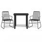 Preview: 3-tlg. Garten-Essgruppe Schwarz PVC Rattan