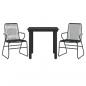 Preview: 3-tlg. Garten-Essgruppe Schwarz PVC Rattan