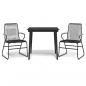 Preview: 3-tlg. Garten-Essgruppe Schwarz PVC Rattan